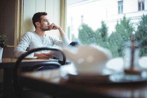 Business owner resting after work